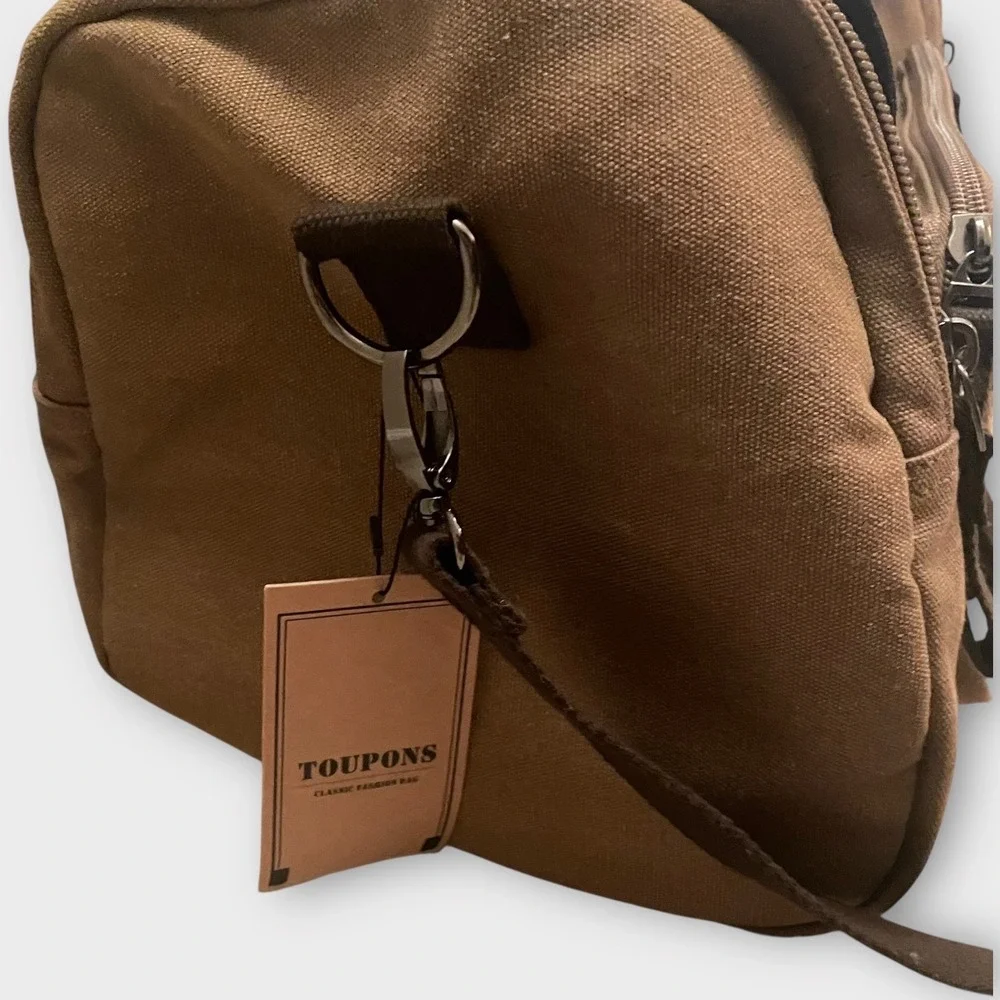 Toupons Canvas Travel Duffel Bag Shoulder Bag Gym Sport‎ Luggage Bag Pockets